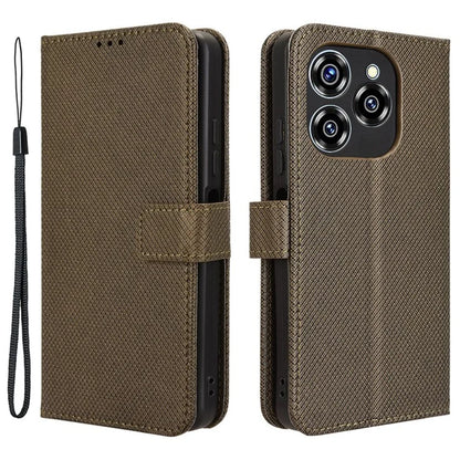 For Oukitel C50 Case PU Leather Diamond Texture Wallet Phone Cover