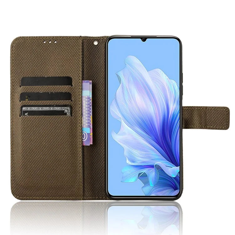 For Oukitel C50 Case PU Leather Diamond Texture Wallet Phone Cover