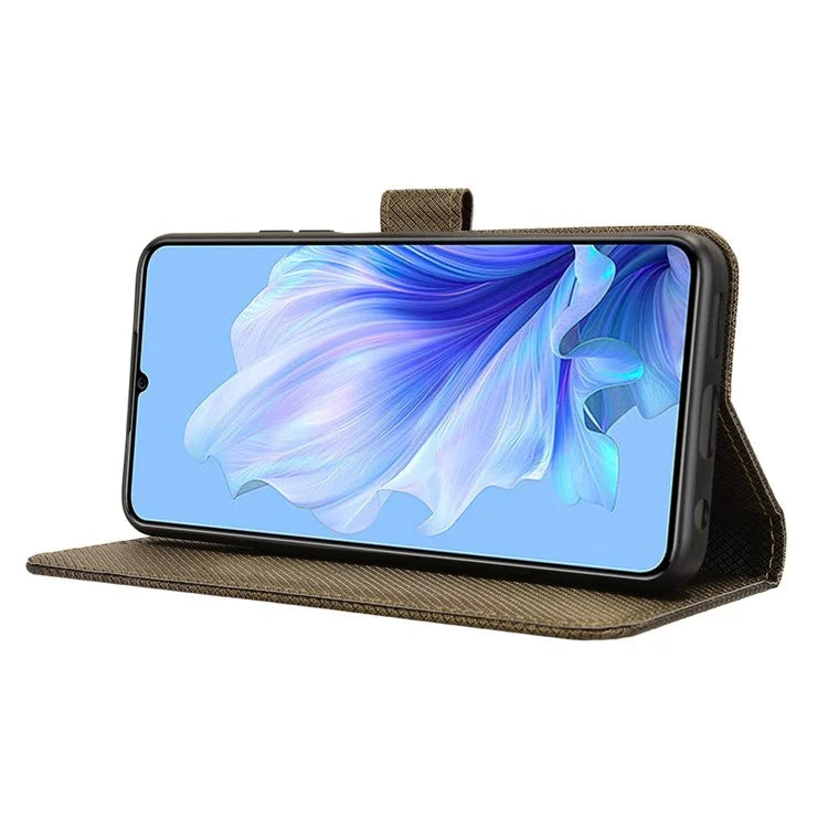 For Oukitel C50 Case PU Leather Diamond Texture Wallet Phone Cover