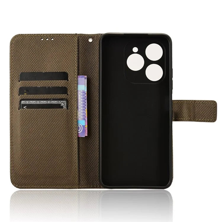 For Oukitel C50 Case PU Leather Diamond Texture Wallet Phone Cover