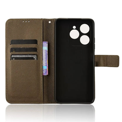 For Oukitel C50 Case PU Leather Diamond Texture Wallet Phone Cover
