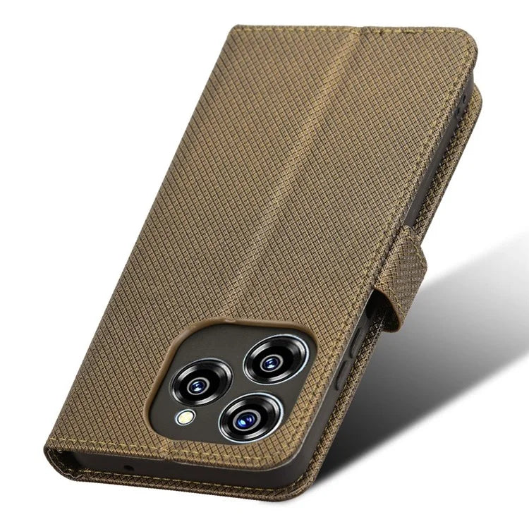 For Oukitel C50 Case PU Leather Diamond Texture Wallet Phone Cover