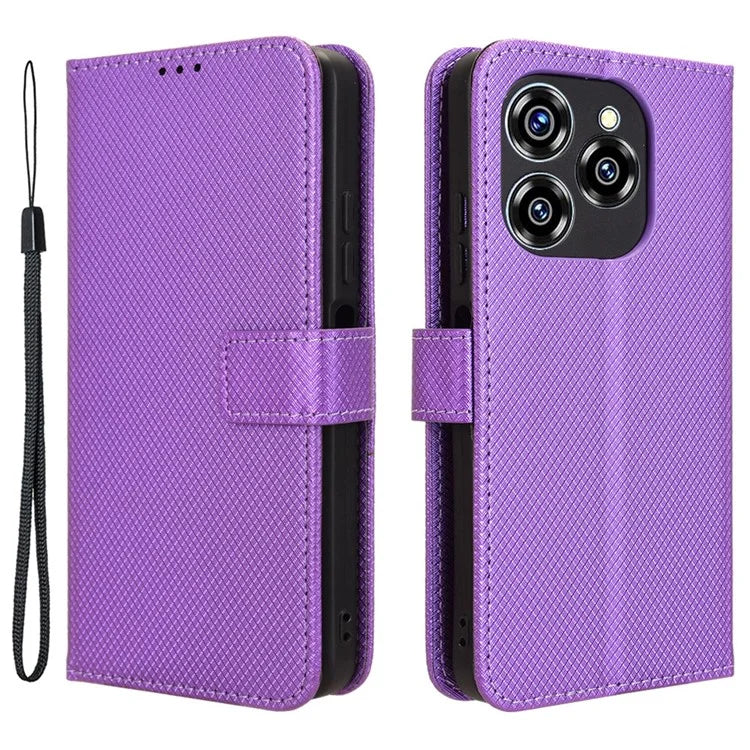 For Oukitel C50 Case PU Leather Diamond Texture Wallet Phone Cover