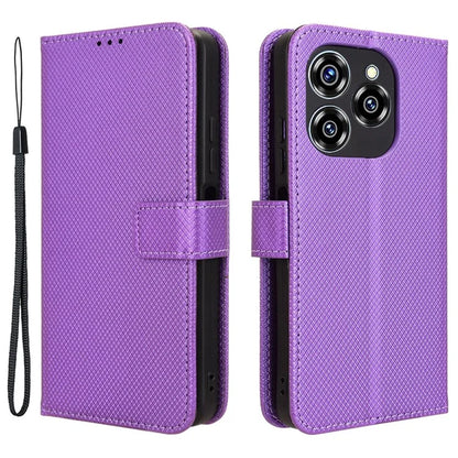For Oukitel C50 Case PU Leather Diamond Texture Wallet Phone Cover