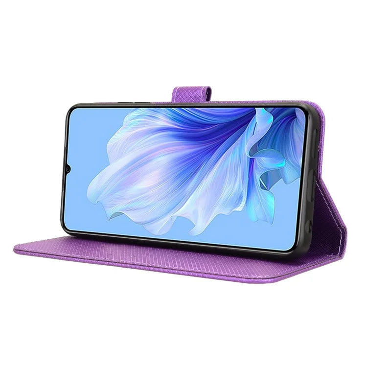 For Oukitel C50 Case PU Leather Diamond Texture Wallet Phone Cover