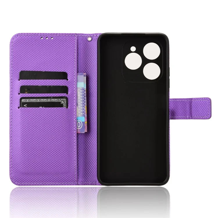For Oukitel C50 Case PU Leather Diamond Texture Wallet Phone Cover