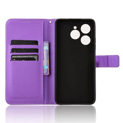For Oukitel C50 Case PU Leather Diamond Texture Wallet Phone Cover