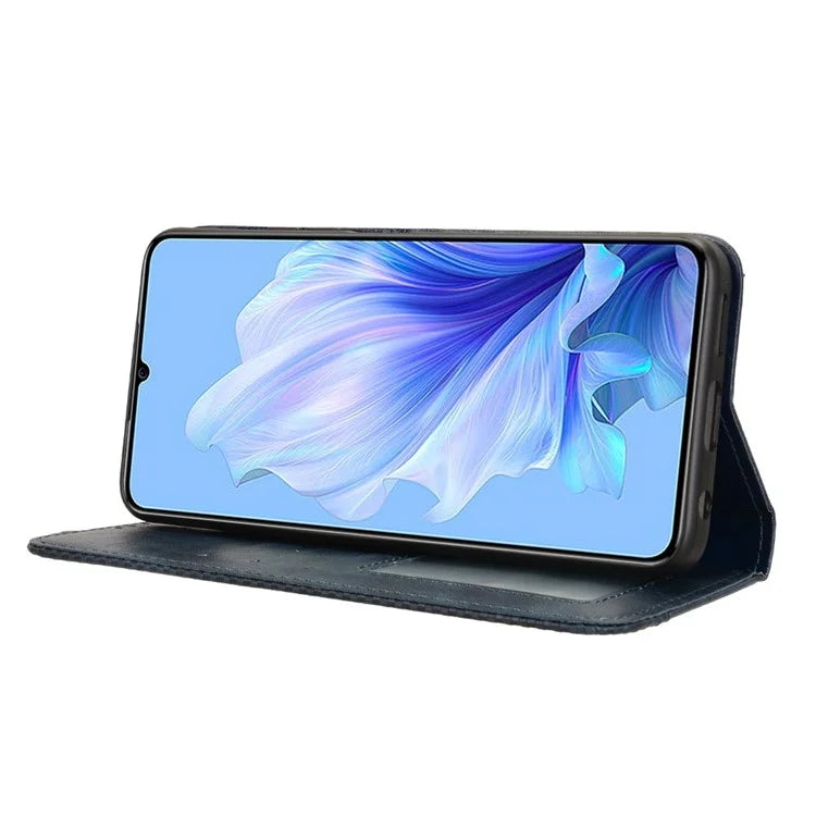 For Oukitel C50 Leather Case Wallet Stand Retro Texture Phone Cover