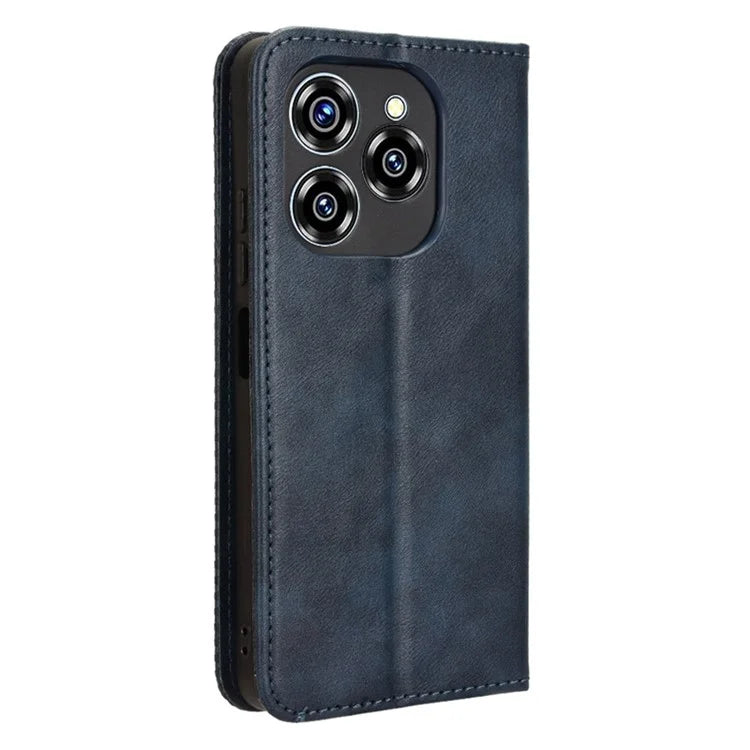 For Oukitel C50 Leather Case Wallet Stand Retro Texture Phone Cover
