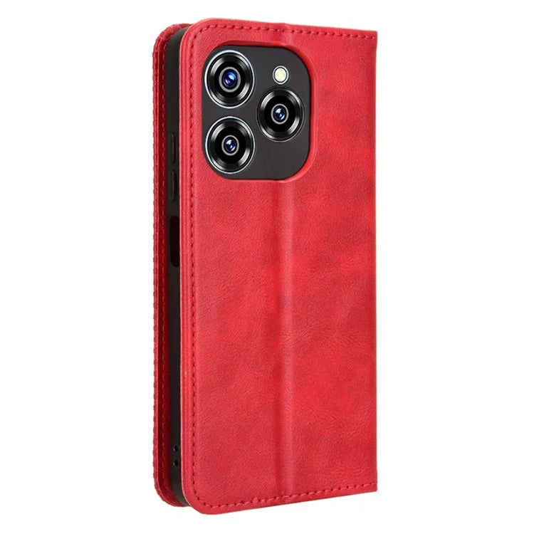 For Oukitel C50 Leather Case Wallet Stand Retro Texture Phone Cover