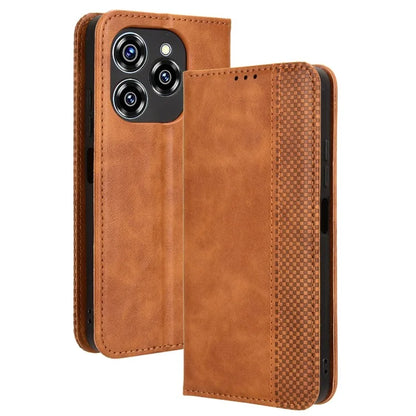 For Oukitel C50 Leather Case Wallet Stand Retro Texture Phone Cover