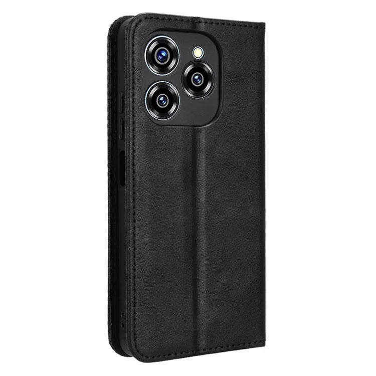 For Oukitel C50 Leather Case Wallet Stand Retro Texture Phone Cover