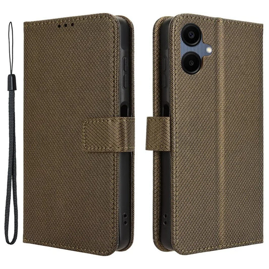 For Samsung Galaxy A06 Case PU Leather Diamond Texture Wallet Phone Cover