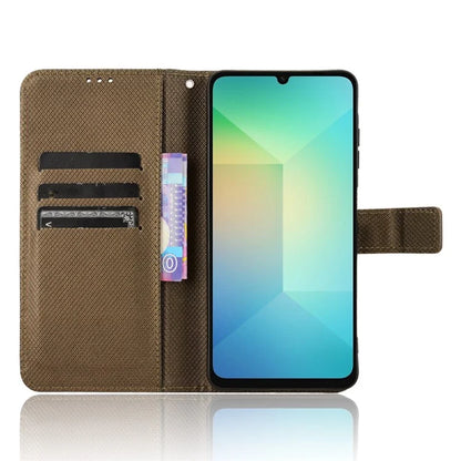 For Samsung Galaxy A06 Case PU Leather Diamond Texture Wallet Phone Cover