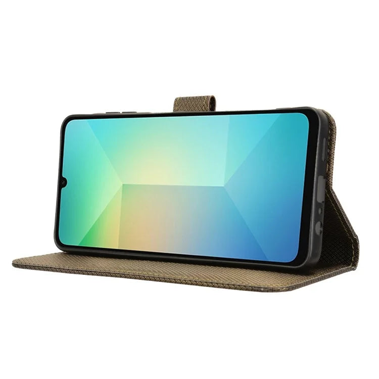For Samsung Galaxy A06 Case PU Leather Diamond Texture Wallet Phone Cover