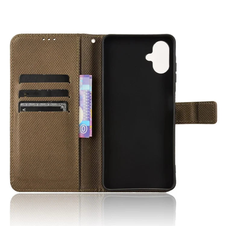 For Samsung Galaxy A06 Case PU Leather Diamond Texture Wallet Phone Cover