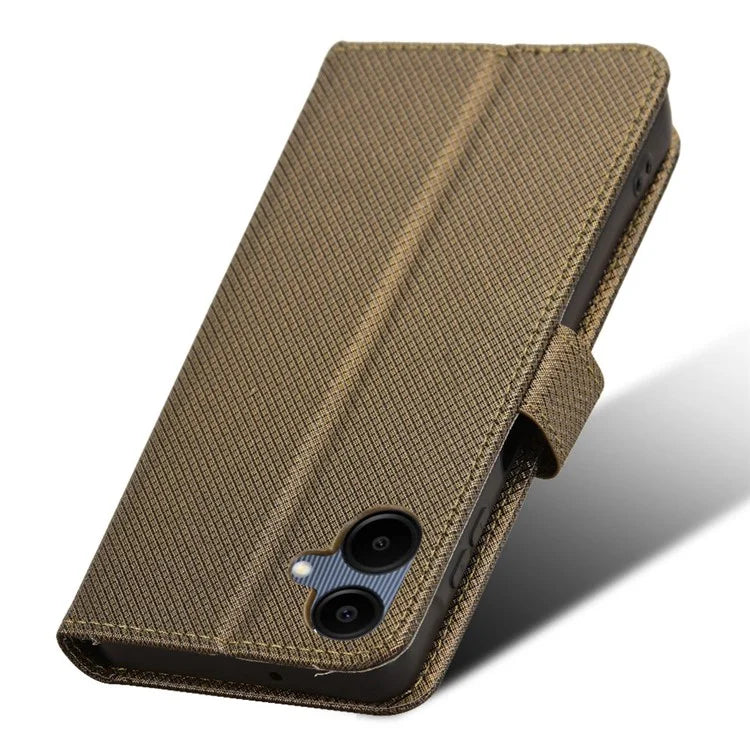 For Samsung Galaxy A06 Case PU Leather Diamond Texture Wallet Phone Cover