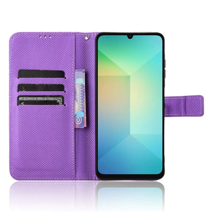 For Samsung Galaxy A06 Case PU Leather Diamond Texture Wallet Phone Cover