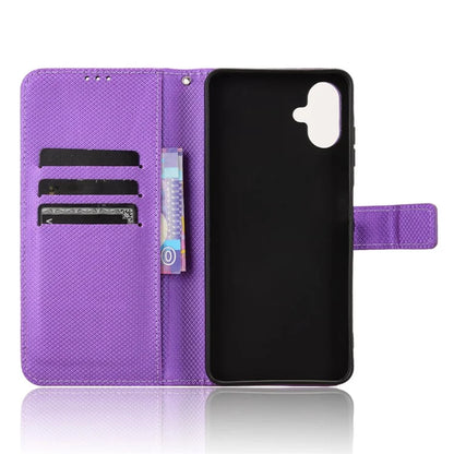 For Samsung Galaxy A06 Case PU Leather Diamond Texture Wallet Phone Cover
