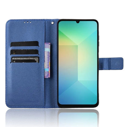 For Samsung Galaxy A06 Case PU Leather Diamond Texture Wallet Phone Cover