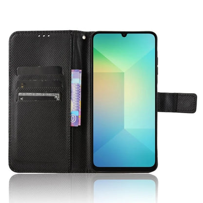 For Samsung Galaxy A06 Case PU Leather Diamond Texture Wallet Phone Cover