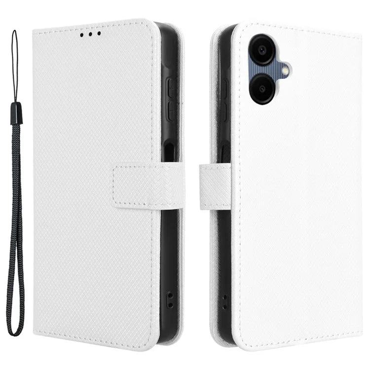 For Samsung Galaxy A06 Case PU Leather Diamond Texture Wallet Phone Cover