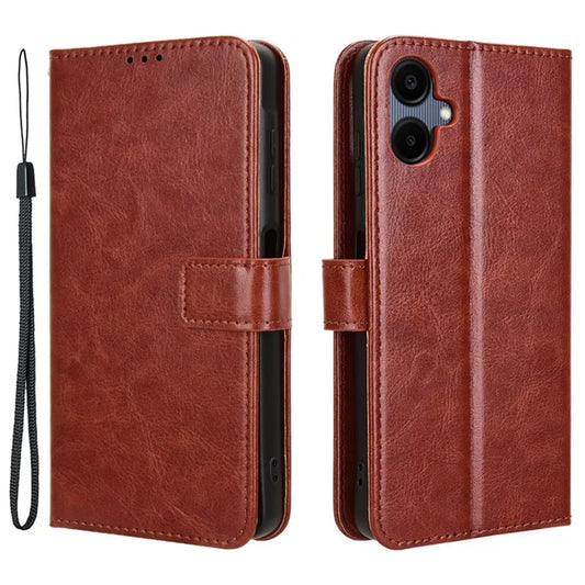 For Samsung Galaxy A06 Case Crazy Horse Texture PU Leather Phone Wallet Cover