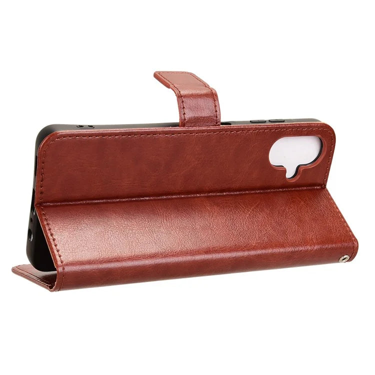 For Samsung Galaxy A06 Case Crazy Horse Texture PU Leather Phone Wallet Cover