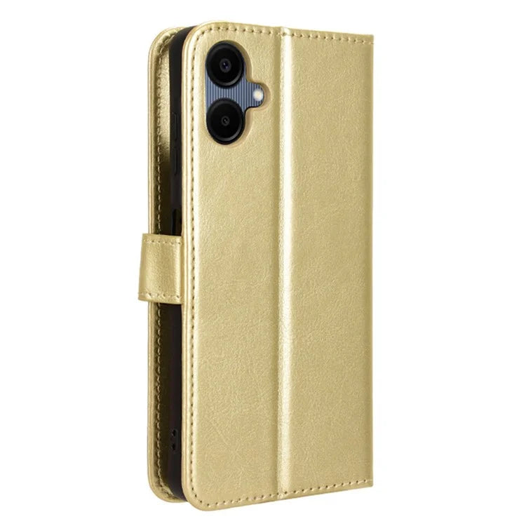 For Samsung Galaxy A06 Case Crazy Horse Texture PU Leather Phone Wallet Cover