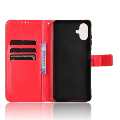 For Samsung Galaxy A06 Case Crazy Horse Texture PU Leather Phone Wallet Cover
