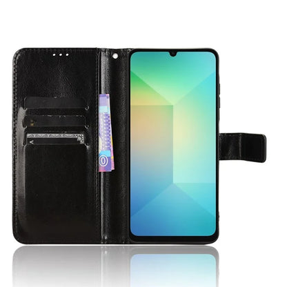 For Samsung Galaxy A06 Case Crazy Horse Texture PU Leather Phone Wallet Cover