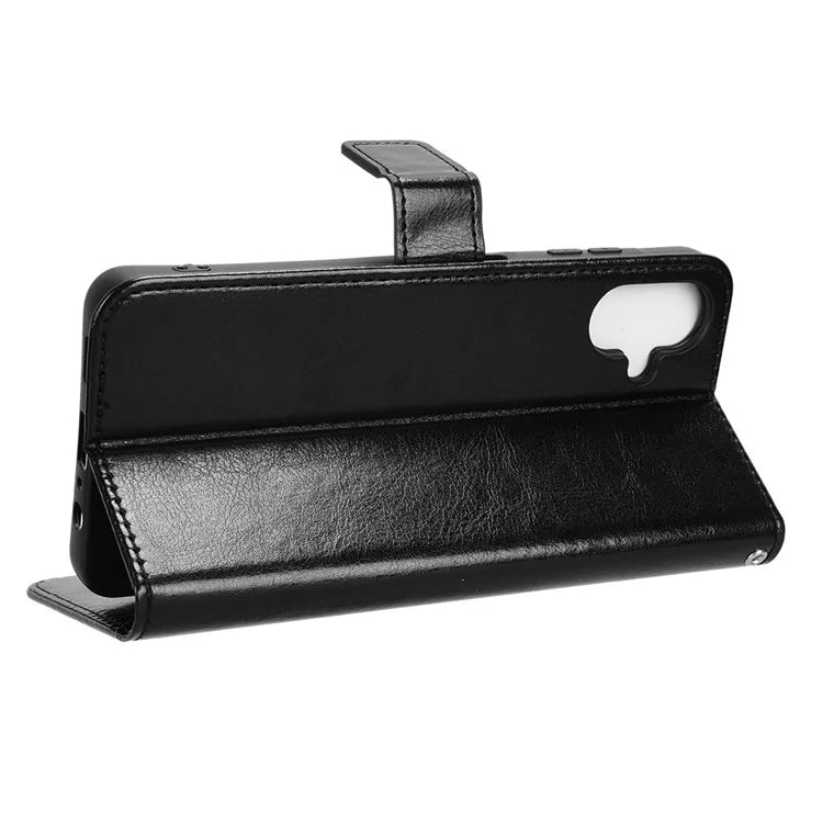 For Samsung Galaxy A06 Case Crazy Horse Texture PU Leather Phone Wallet Cover