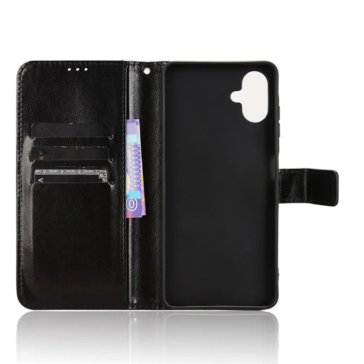 For Samsung Galaxy A06 Case Crazy Horse Texture PU Leather Phone Wallet Cover