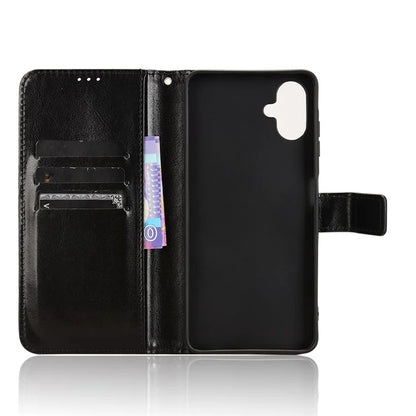 For Samsung Galaxy A06 Case Crazy Horse Texture PU Leather Phone Wallet Cover