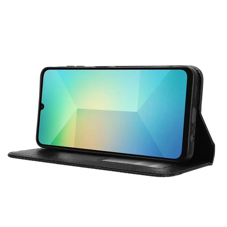 For Samsung Galaxy A06 Leather Case Wallet Stand Retro Texture Phone Cover
