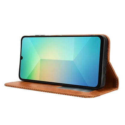 For Samsung Galaxy A06 Leather Case Wallet Stand Retro Texture Phone Cover