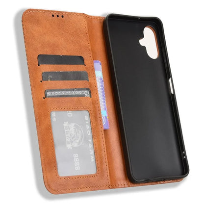 For Samsung Galaxy A06 Leather Case Wallet Stand Retro Texture Phone Cover