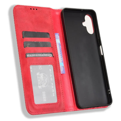 For Samsung Galaxy A06 Leather Case Wallet Stand Retro Texture Phone Cover