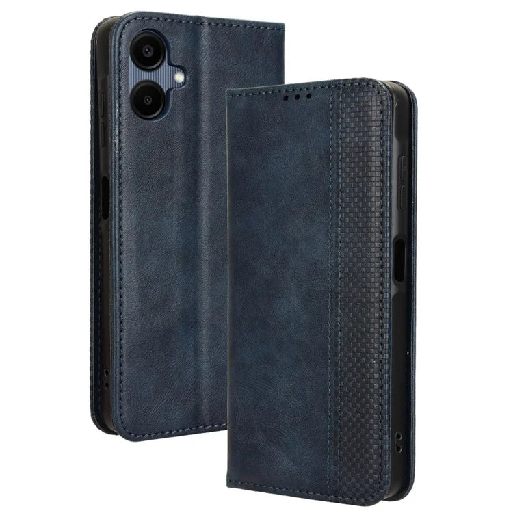 For Samsung Galaxy A06 Leather Case Wallet Stand Retro Texture Phone Cover