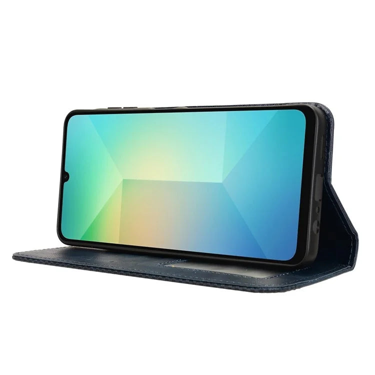 For Samsung Galaxy A06 Leather Case Wallet Stand Retro Texture Phone Cover