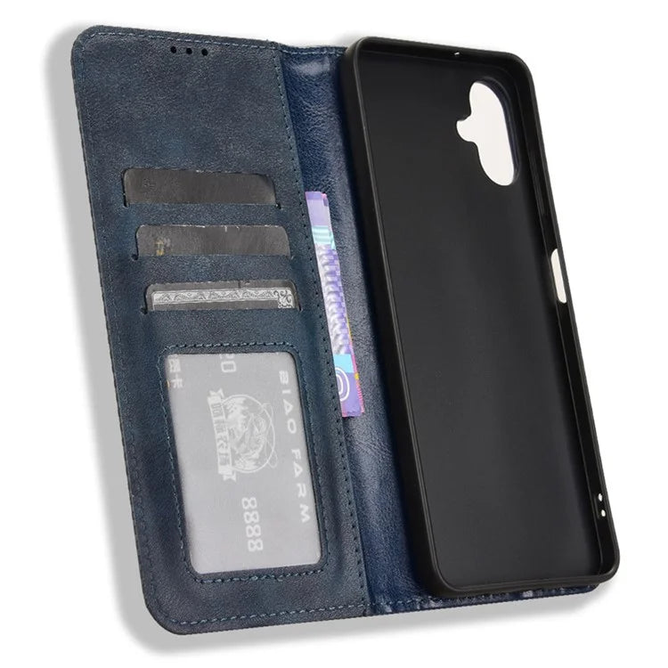 For Samsung Galaxy A06 Leather Case Wallet Stand Retro Texture Phone Cover