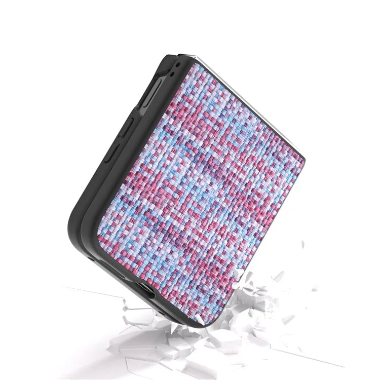 For Xiaomi Mix Flip 5G Case Leather+PC Phone Cover Plaid Texture