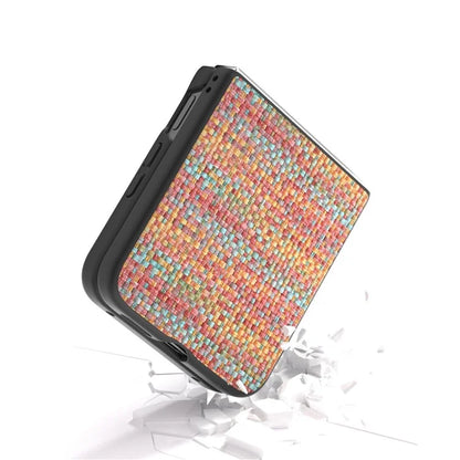 For Xiaomi Mix Flip 5G Case Leather+PC Phone Cover Plaid Texture