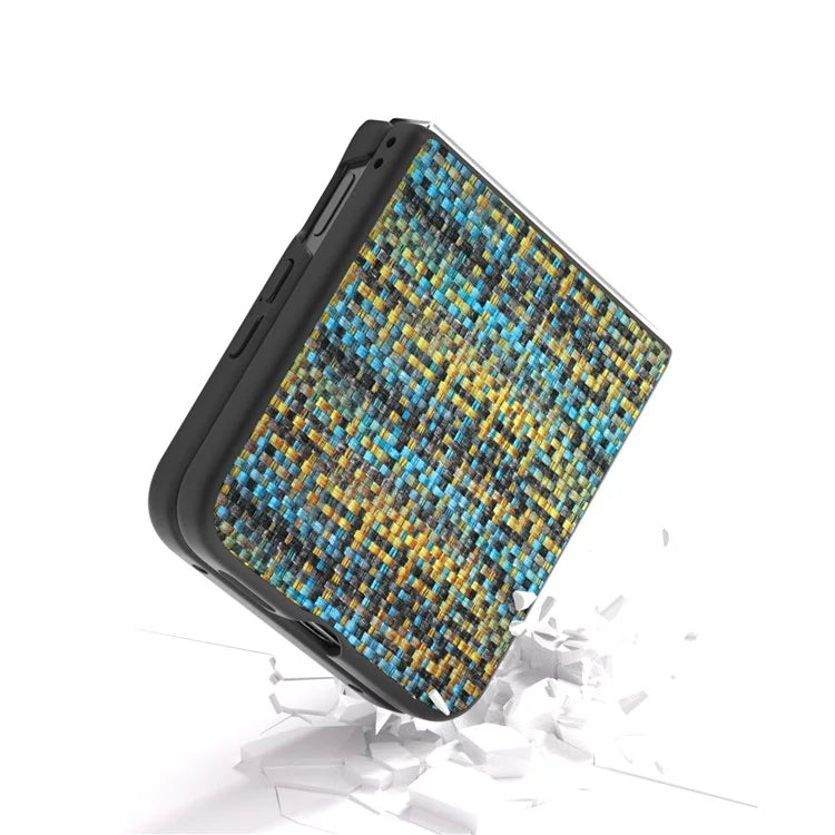 For Xiaomi Mix Flip 5G Case Leather+PC Phone Cover Plaid Texture