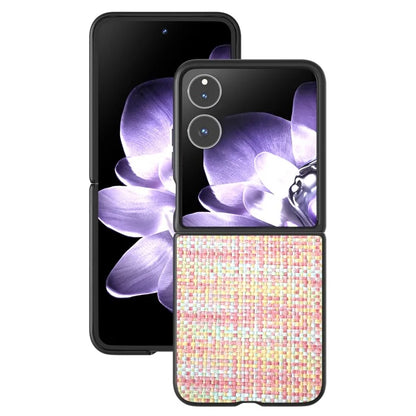 For Xiaomi Mix Flip 5G Case Leather+PC Phone Cover Plaid Texture