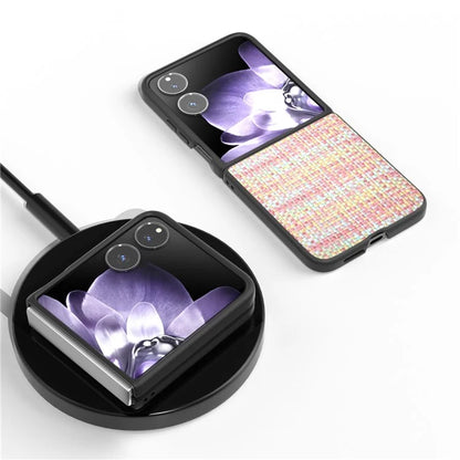 For Xiaomi Mix Flip 5G Case Leather+PC Phone Cover Plaid Texture