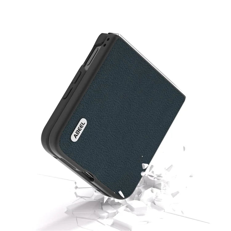 ABEEL For Xiaomi Mix Flip 5G Case Anti-Scratch Genuine Cow Leather Back Phone Cover