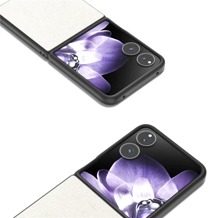 ABEEL For Xiaomi Mix Flip 5G Case Anti-Scratch Genuine Cow Leather Back Phone Cover