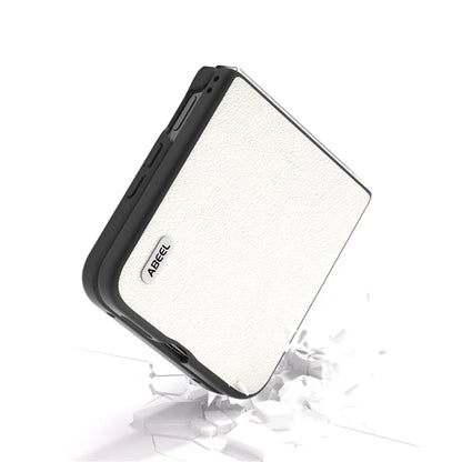 ABEEL For Xiaomi Mix Flip 5G Case Anti-Scratch Genuine Cow Leather Back Phone Cover
