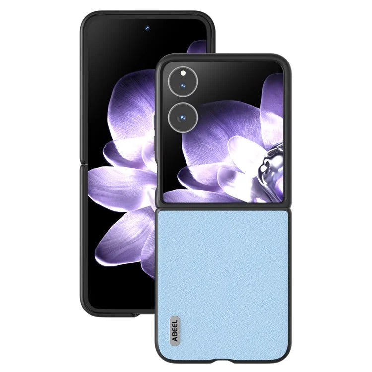 ABEEL For Xiaomi Mix Flip 5G Case Anti-Scratch Genuine Cow Leather Back Phone Cover